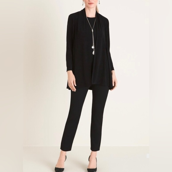 Chico’s Travelers Front Drape Cardigan Black Size 3 = US 16/18. NEW WITH TAGS - Picture 1 of 8